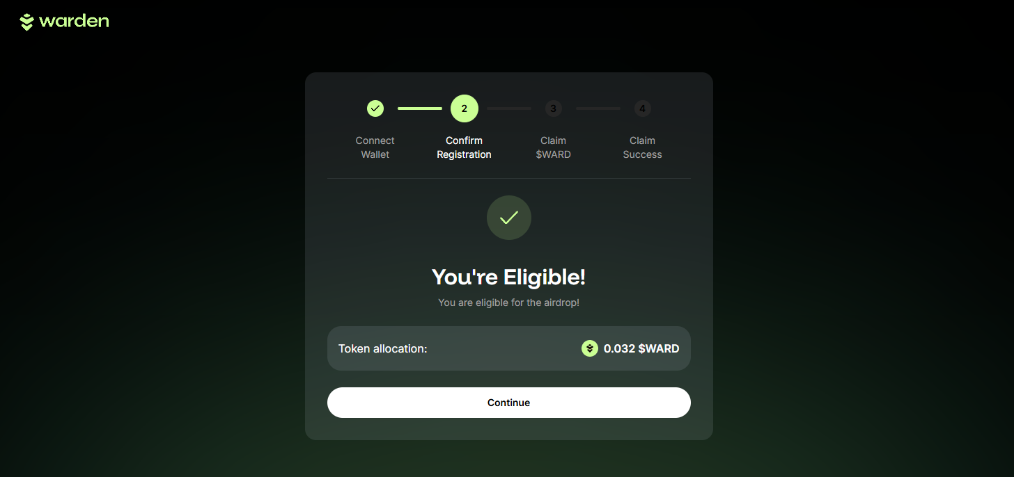 Initiate claiming in the Airdrop Claim Portal